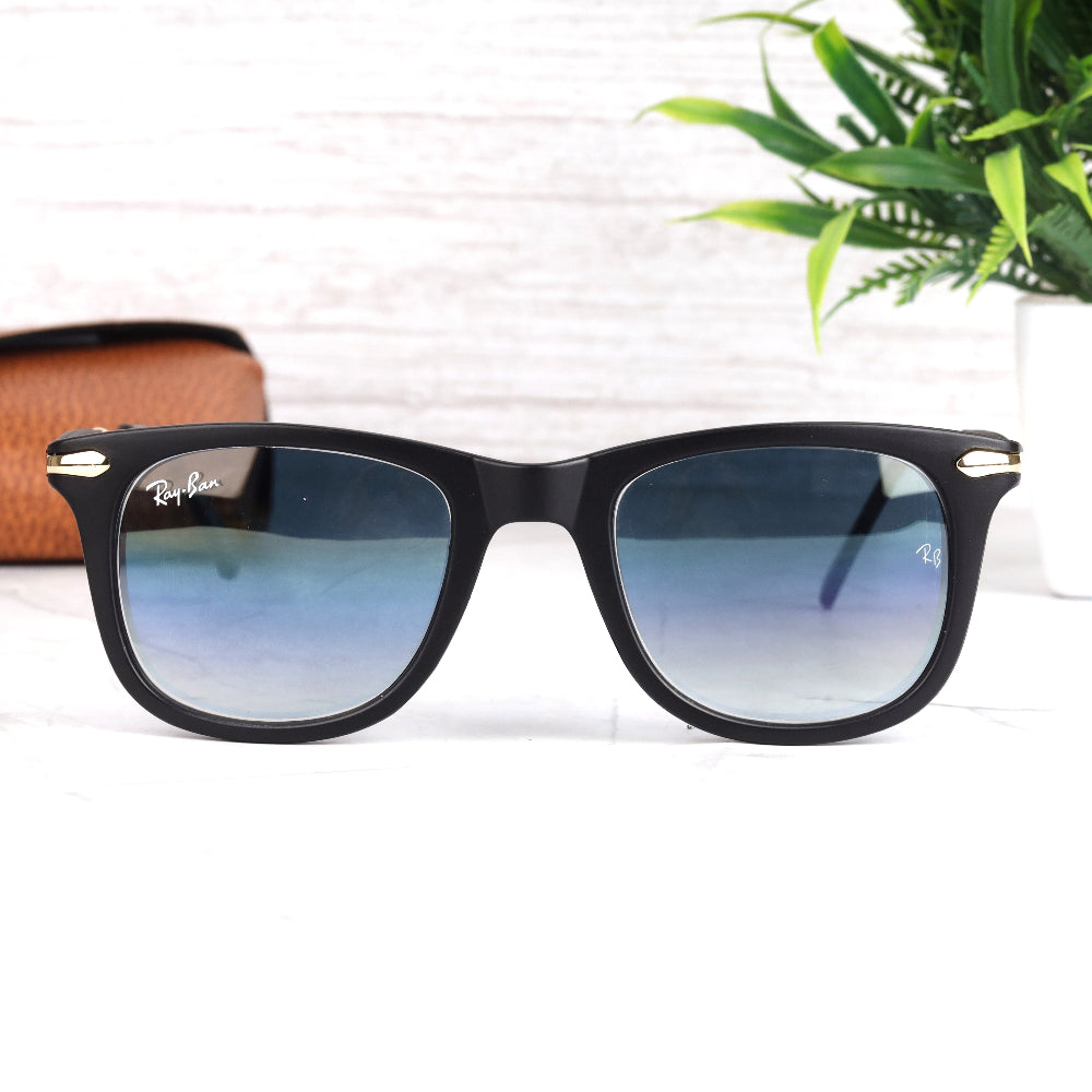 Classic Square 2148 Gold-Blue (DC Shade) Sunglass with UV 400 protection and gold frame from JUO INDIA.